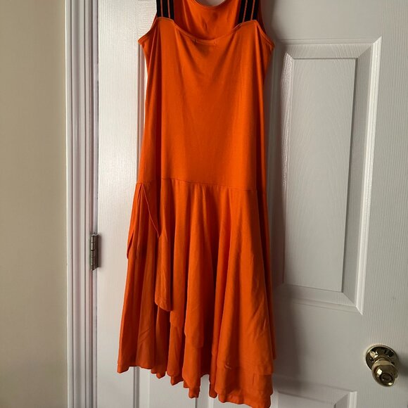 Vintage Ralph Lauren LRL Orange Sleeveless Women's Dress - Picture 4 of 9